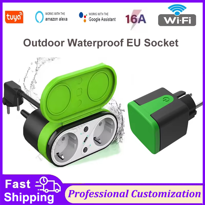 Timer Dual Outlet - Tomada Inteligente Externa Tuya EU 16A