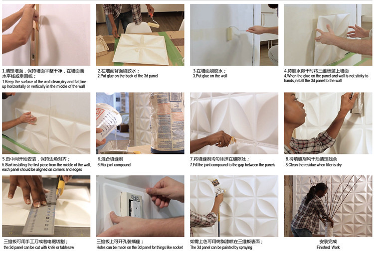 Pvc Panel Background - Painéis de parede decorativos diamante telhas