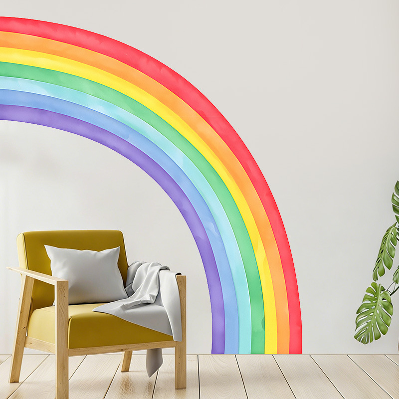 Pvc Panel Background - Adesivos de parede grandes de arco-íris,